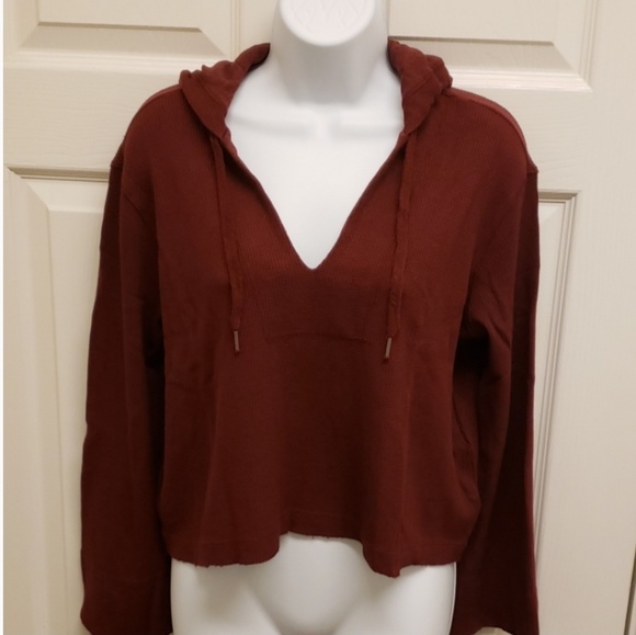 **FINAL SALE** Splendid Waffle Knit Crop Hoodie - Picture 3 of 8